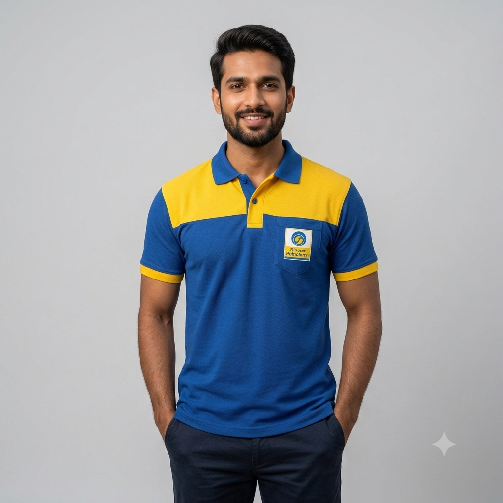 Bharat Petroleum Style Petrol Pump Staff T-Shirt